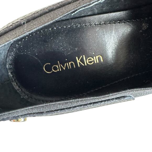 Calvin Klein Jeanine Black Leather Stiletto Ankle Booties High Heels Size 7.5 - Picture 7 of 8